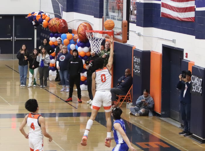 Darnez Slater goes in for two on Senior Night.